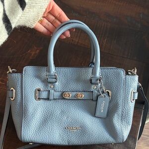 Coach Light Blue Leather Satchel